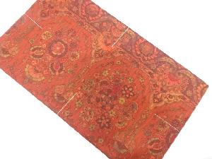 未使用品　花更紗模様織り出し　袋帯